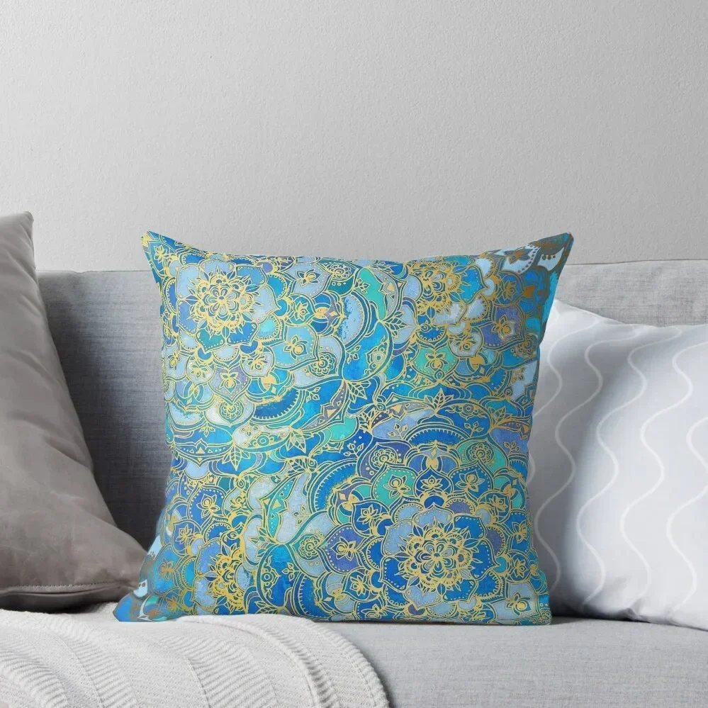 Blue Sapphire Mandalas (Customer Request) Throw Pillow Pillow Cases Decorative Cover For Living Room pillow