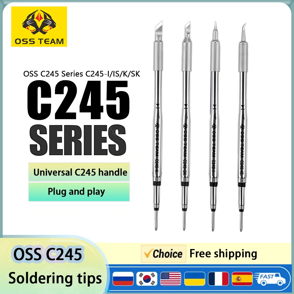 OSS C245 Tips For JBC GVM HS 02A T80P Soldering Iron Universal Tip Compatible T245 Soldering Station Handle Not Applicable C210