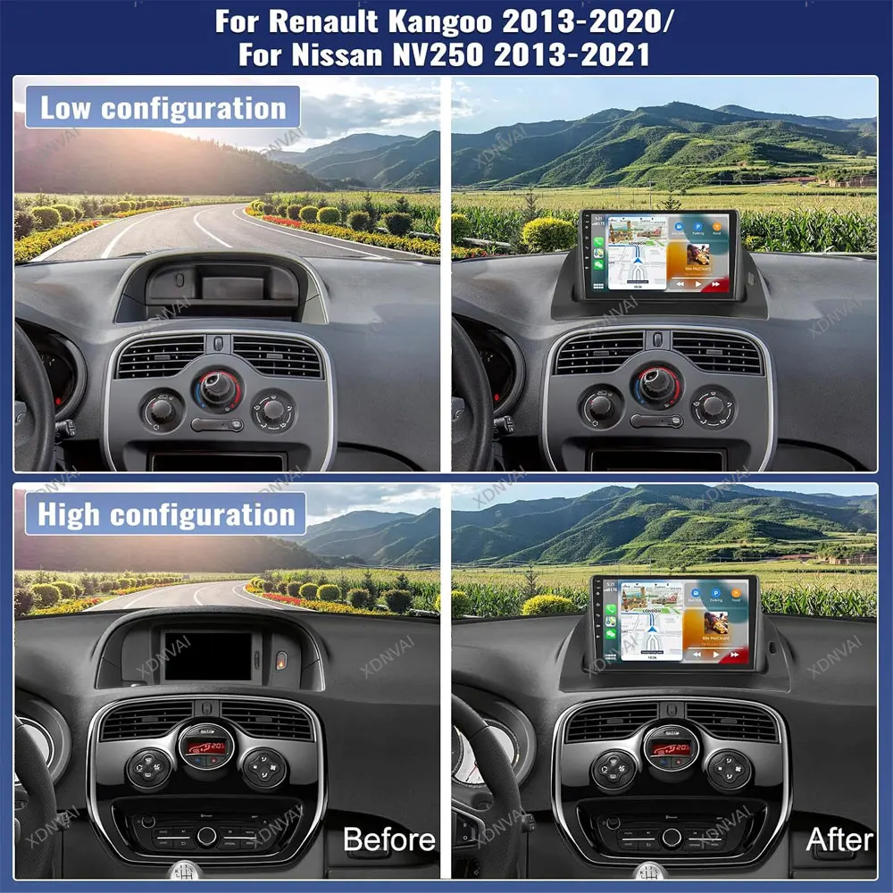 Android 16 Car Radio For Renault Kangoo 2009 - 2018 Multimedia Video Player Navigation 5G WIFI DSP RDS GPS Head Unit Stereo BT