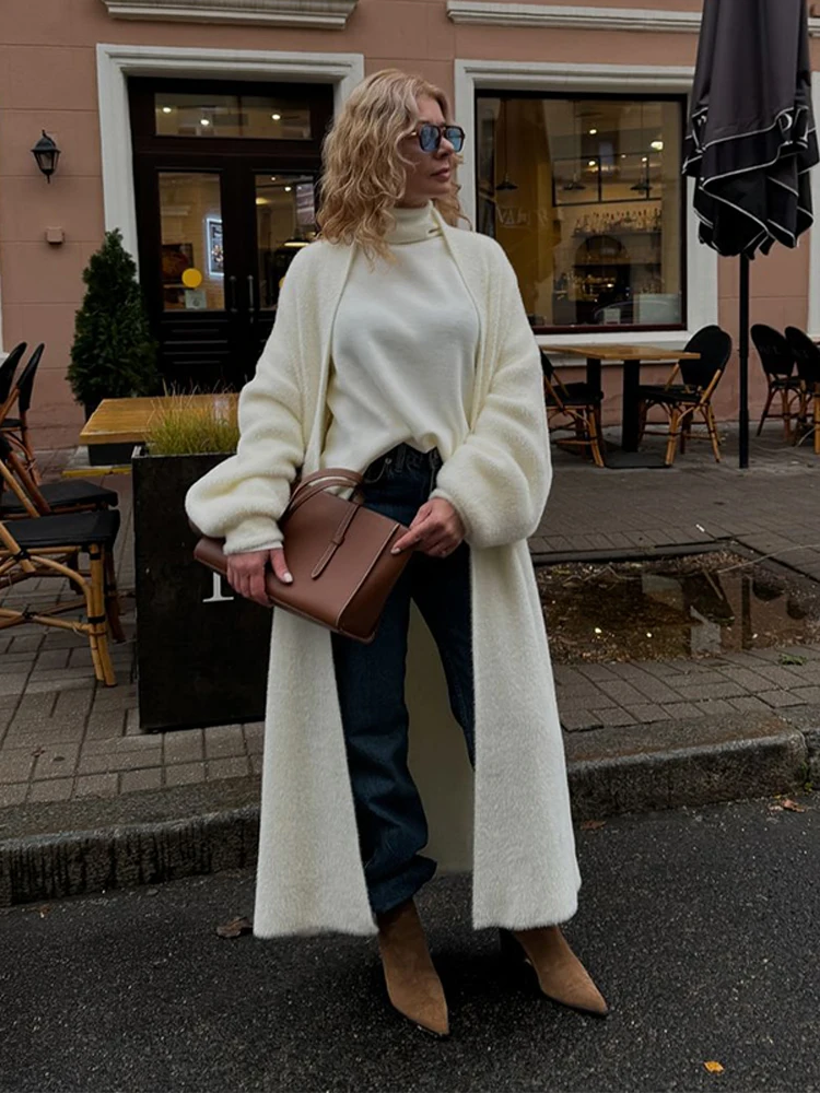 

New Women's Autumn Knitted Long Cardigans 2025 Oversized Streetwear Coats Elegant Commute Sweater Casual Chic Lady Outerwears