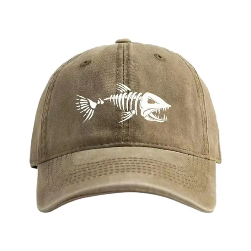 39BB Stylish Fishbone Embroidered Baseball Cap Practical Cotton Fabric Unisex Cap For Outdoor Activity