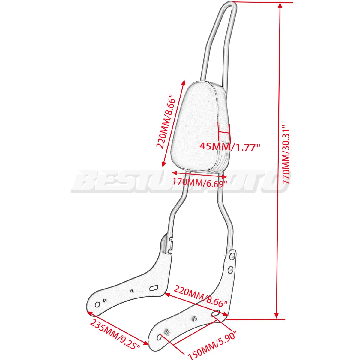 Motorcycle Backrest Sissy Bar For Kawasaki Vulcan 650 S EN650 VN650 S650 650cc 2015 2016 2017 2018 2019 2020 2021 2022 2023