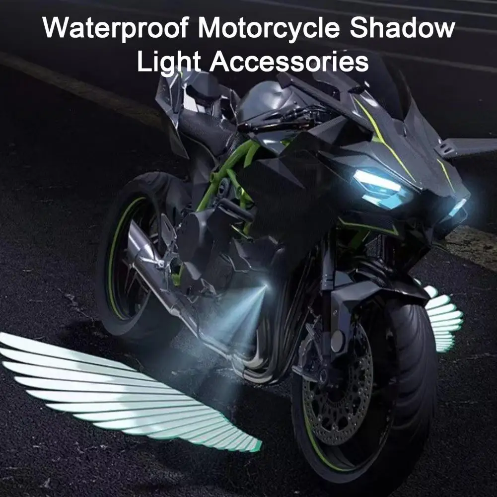 1 Pair LED Motorcycle Projector Lights Universal Angel Wing Logo Shadow Light Waterproof 3W Motorcycle Floodlight Gift