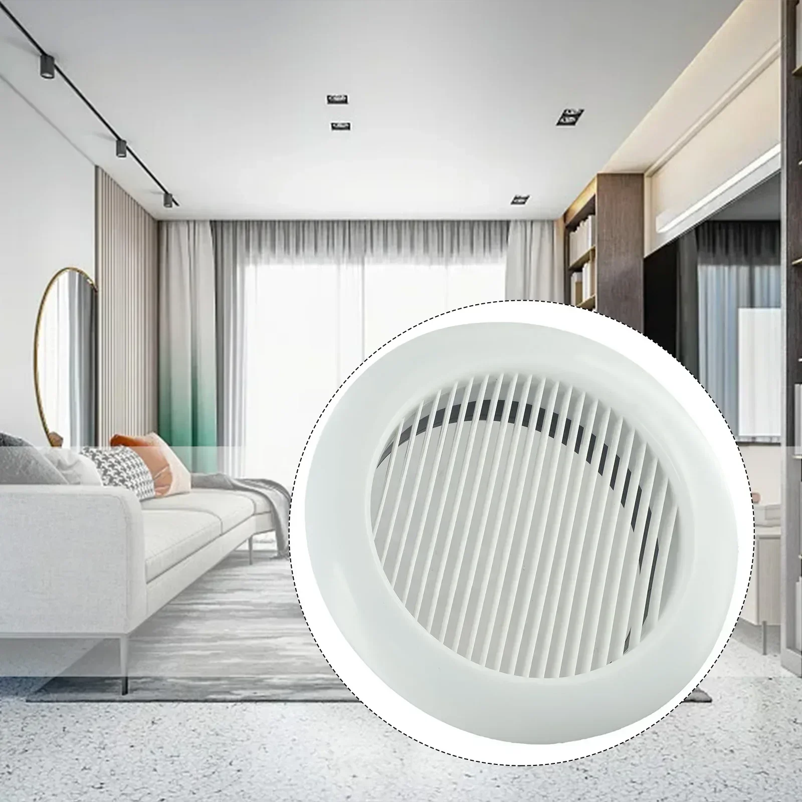Circular Vent Air Vent ABS White+black 1 Pcs Ceiling Mounting Compact Kitchen Office Ventilation Wall Mounting