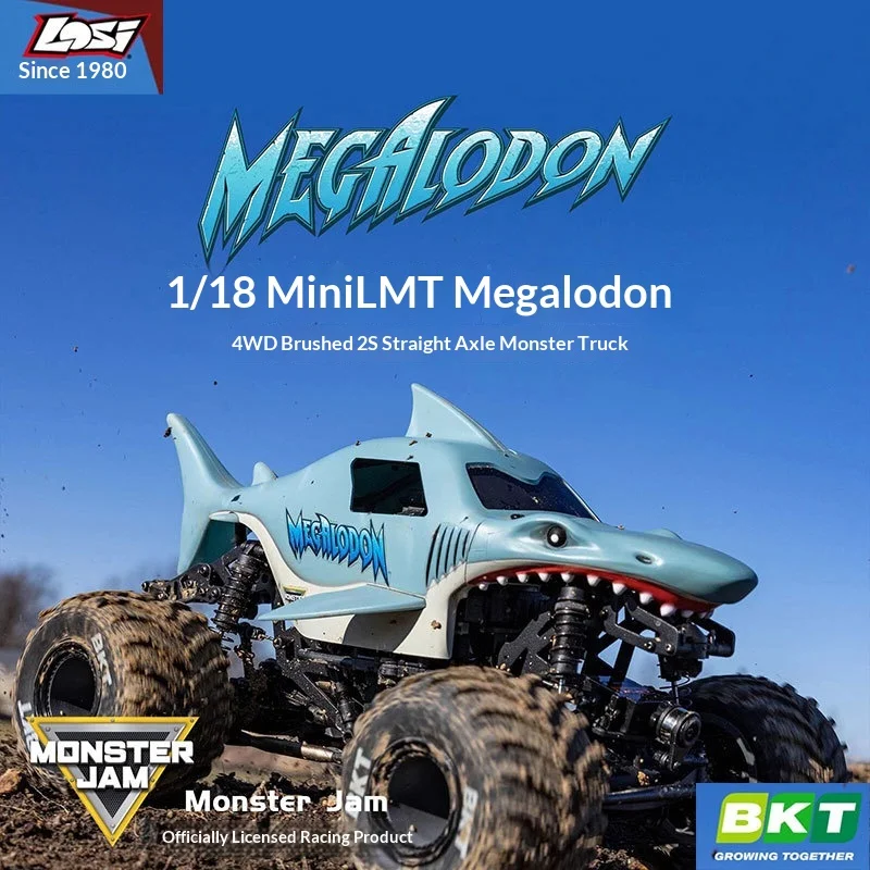 Losi Megalodon 1/18 Mini LMT Remote Control Monster Truck Four Wheel Drive Brushed 2S Solid Axle Off Road For Adult Hobbyists view 2