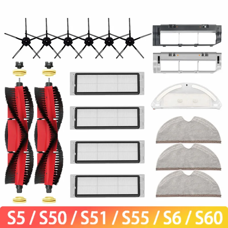 For Roborock S5 S50 S51 S55 S6 S60 S6 Pure Vacuum Cleaner Accessories HEPA Filter Mop Cloth Side
