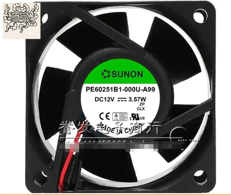 

Ltsf For SUNON PE60251B1-000U-A99 DC 12V 3.57W 60x60x25mm 2-Wire Server Cooling Fan