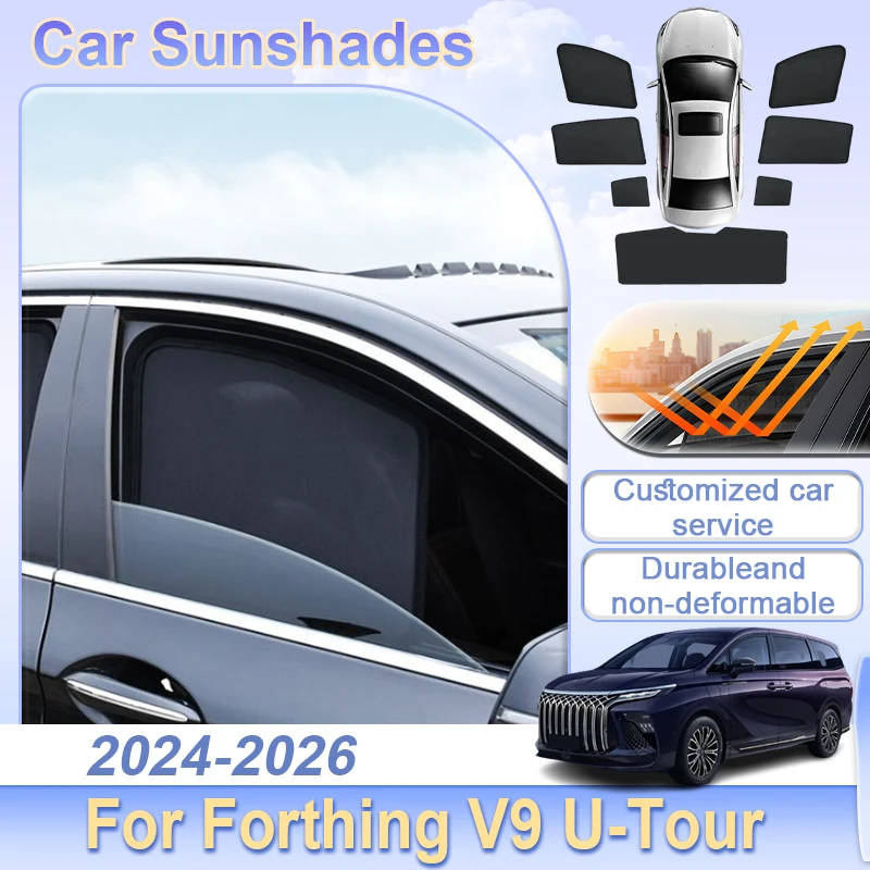 

Accessories For Forthing V9 U-Tour 2024 2025 2026 Xinghai V9 Car Mesh Sunshade Window Magnetic Sun Visor Privacy Curtains Shades