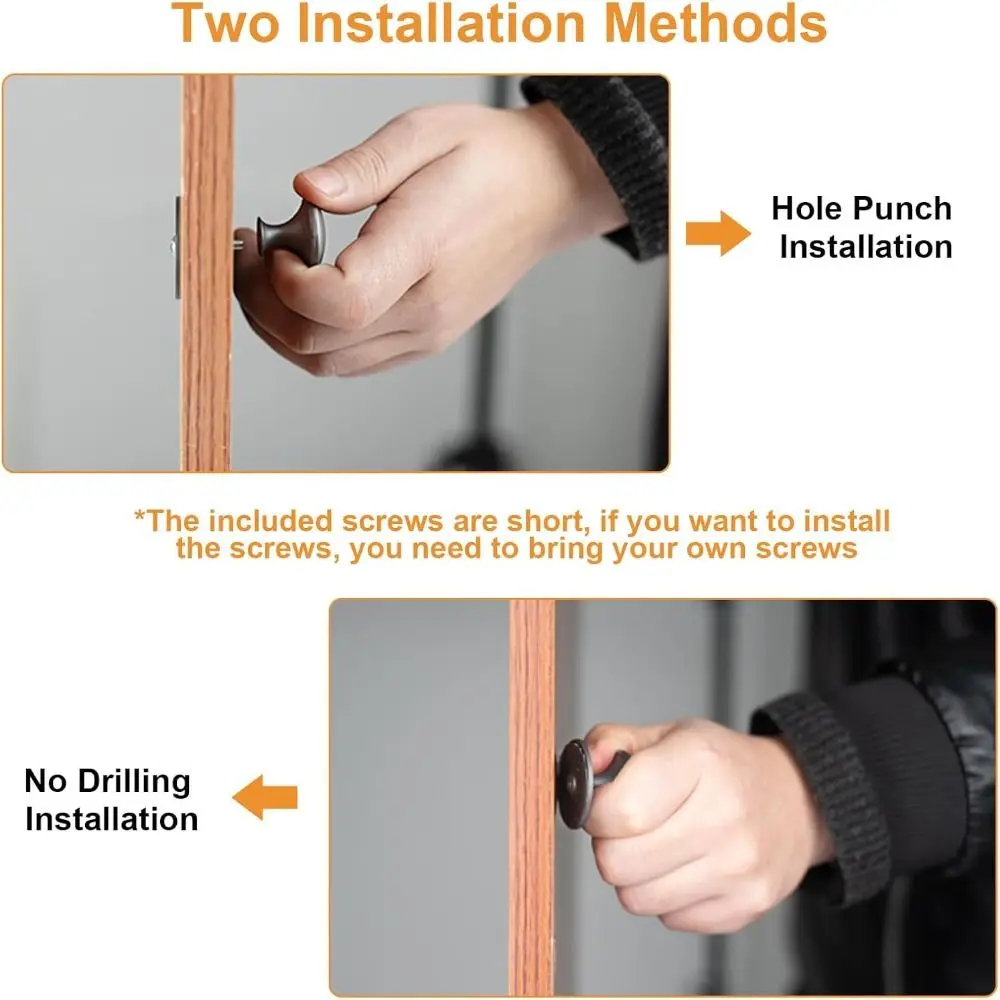 New Stainless Steel Door Knob Self-Stick Single Hole Wardrobe Handle Durable Simple Cabinet Handle