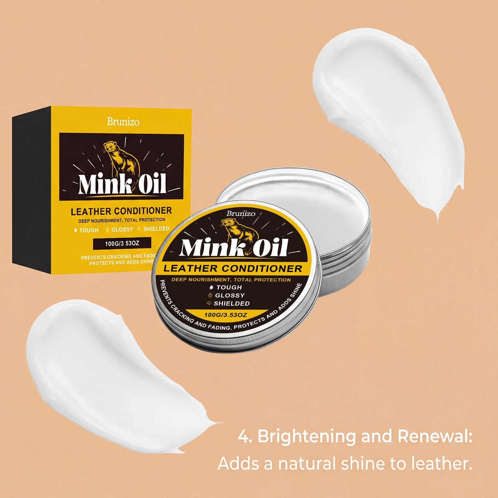 Leather Care Cream For Sofa Shoes Cleaning Stain Removal And Shine Enhancement