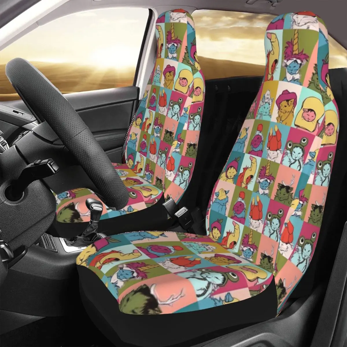 Pot Roast Hats Car Seat Cover Custom Printing Universal Front Protector Accessories Cushion Set