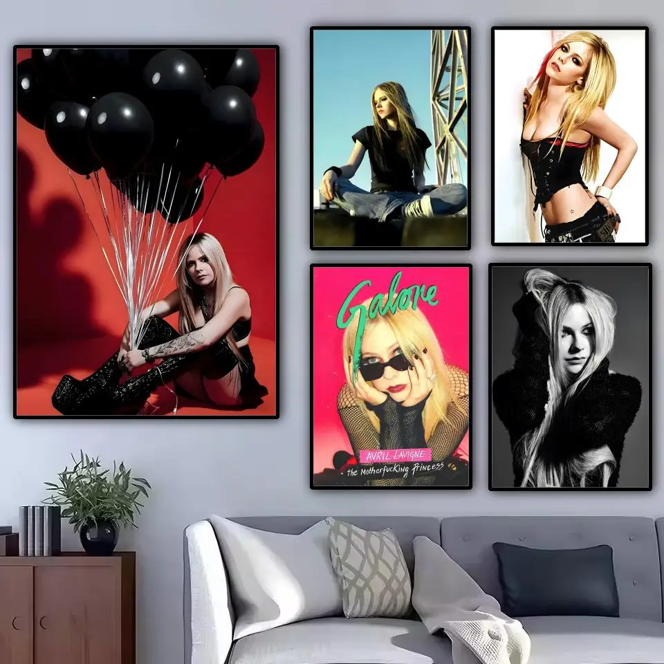 Star Singer Avril Lavigne Painting Calligraphy Canvas Poster: Crease Free Waterproof Durable All Space Wall Decor