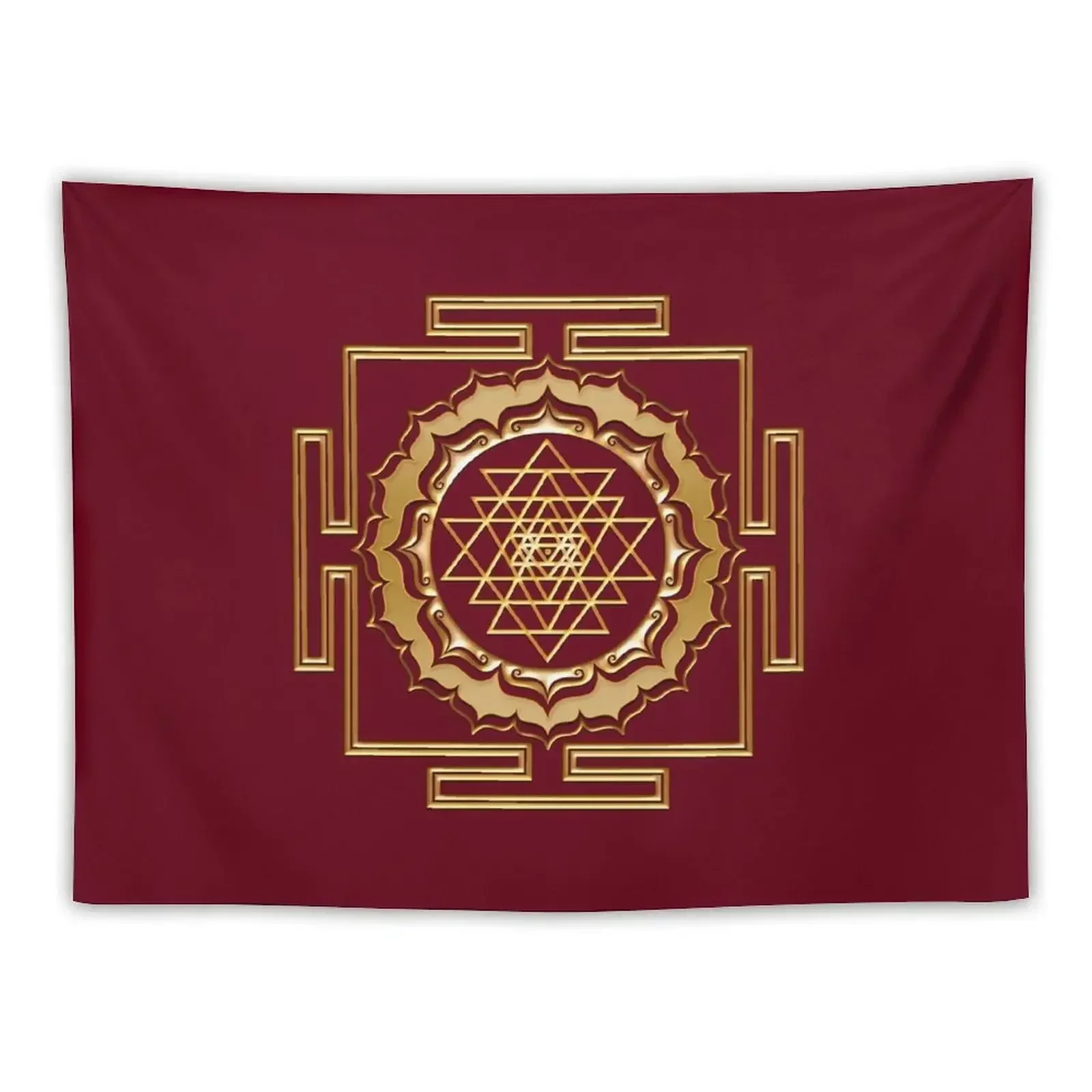 Shri Yantra - Cosmic Conductor of Energy Tapestry Mushroom Home Decor Aesthetic Tapestry