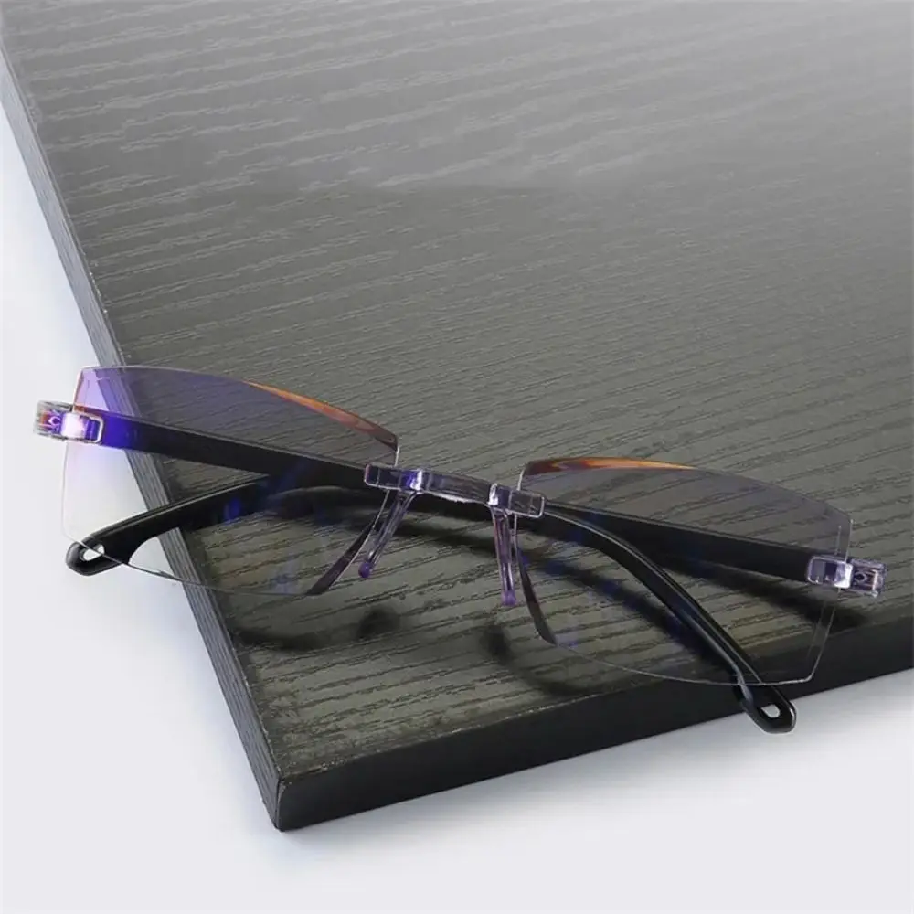 PC Reading Glasses Strength: 1.0~4.0x Rectangle Blue Light Blocking Glasses Diamond-cut Bifocal Multifocal