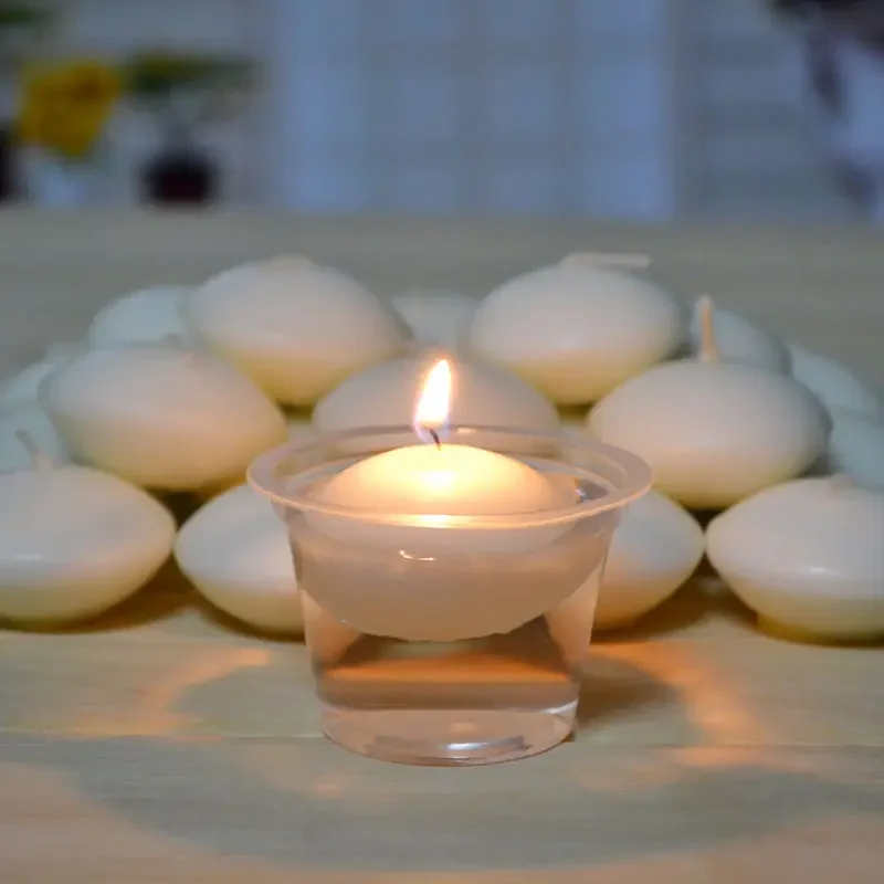 10Pcs/Lot Romantic Floating Candles Round Shape Water Floating Candle Wedding Event Birthday Party Decoration