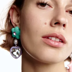 2022 Bohemian Cute Love Heart Drop Earrings For Girls Trendy Lovely Acrylic Resin Pearls Star Shaped Dangle Earrings Accessories