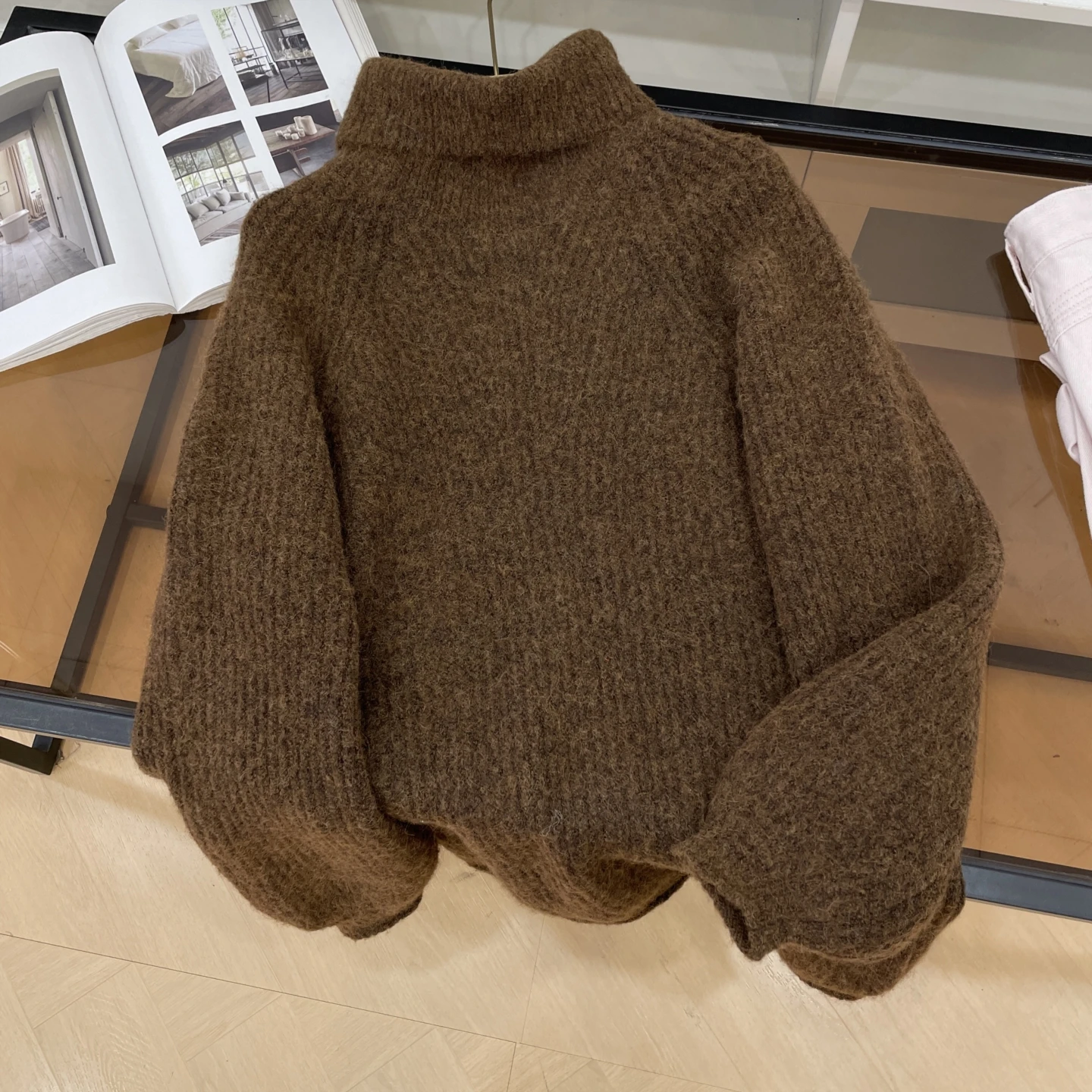 Faionable Thi chaud femmes tricots coupe droite pull aérien Sle automne hiver vêtements doux Sle J24