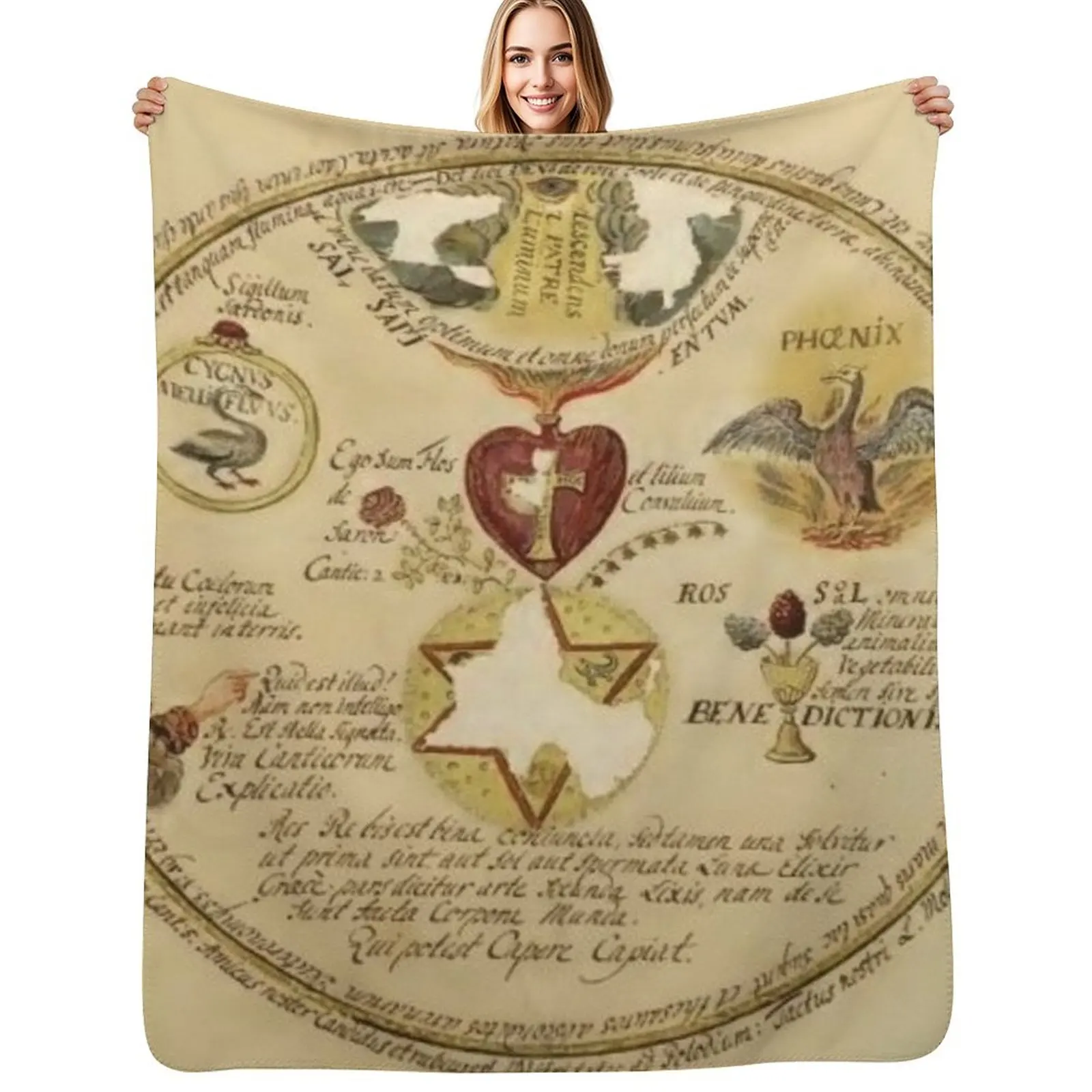 

Rosicrucian Alchemy #3 Throw Blanket Soft Home Decor Blanket for Couch Bedroom