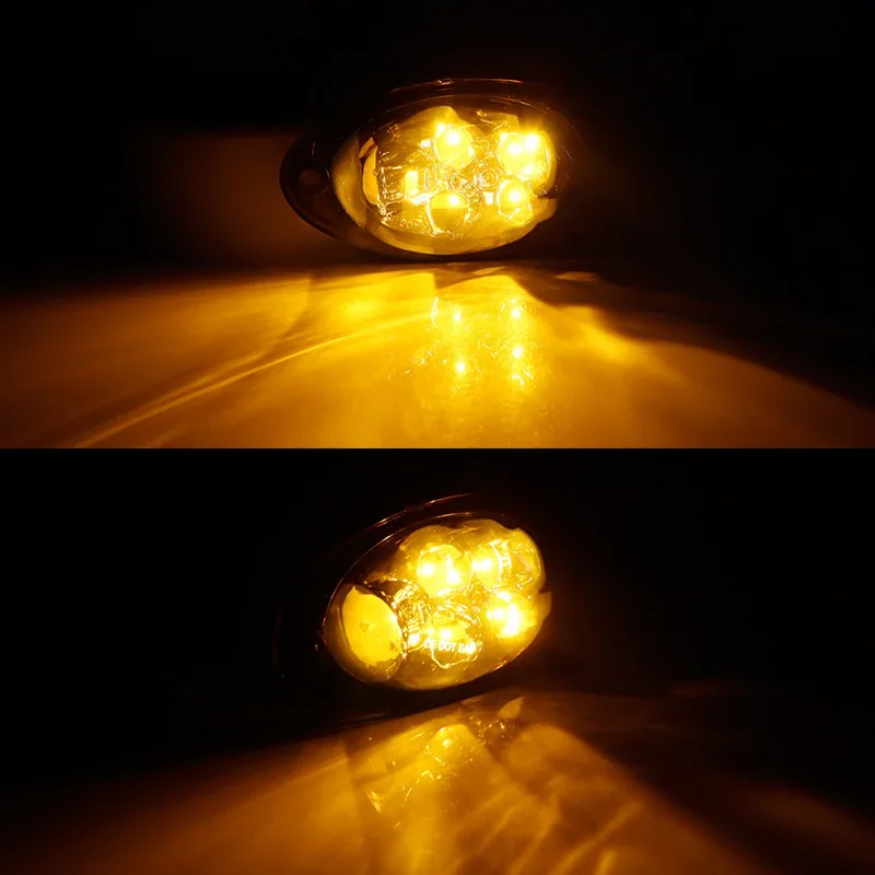2PCS Amber LED Car Front Cab Side Marker Turn Signal Lights, Fender Flare Lights For 2008-2017 Freightliner Cascadia Semi-Truck