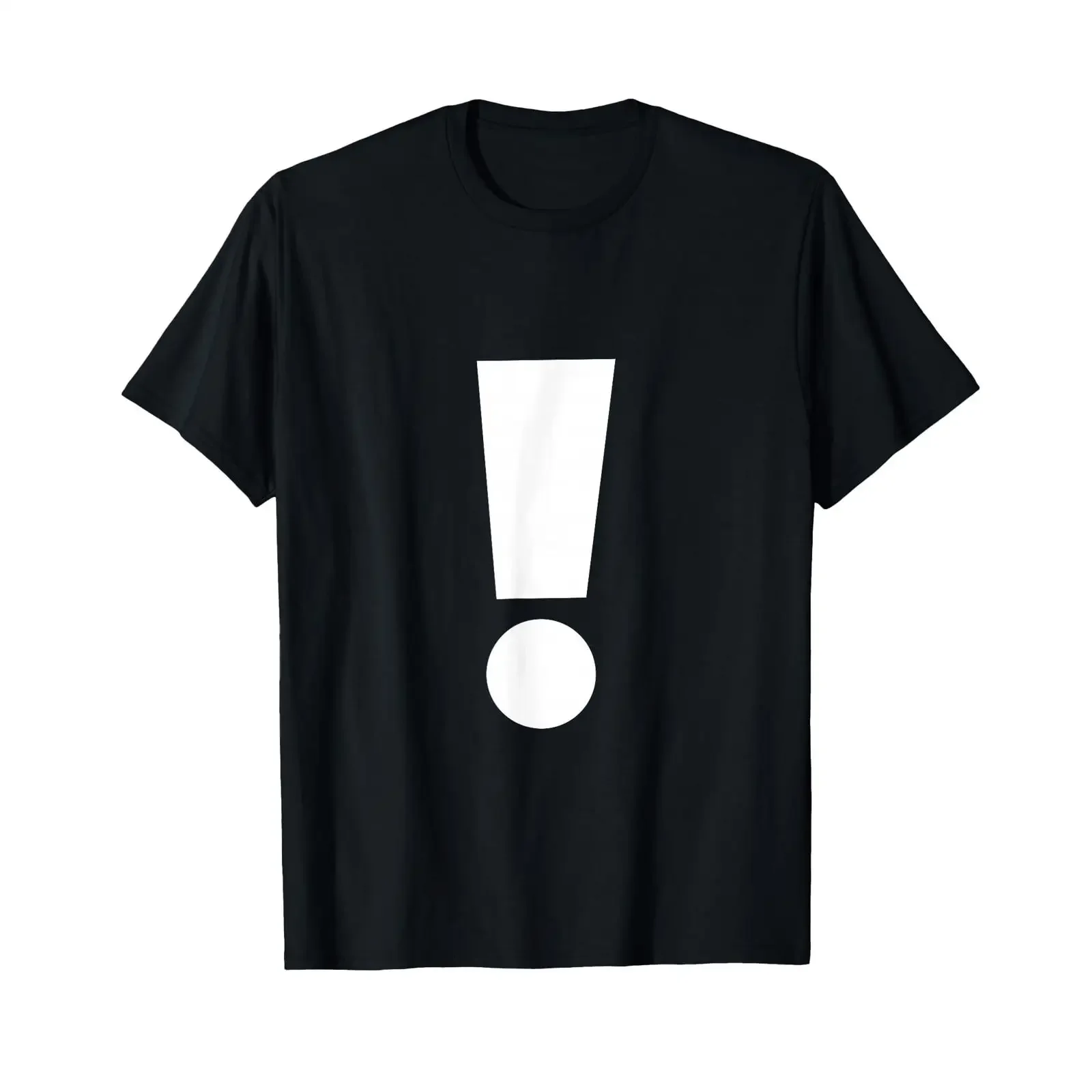 Alphabet punctuation T shirt with exclamation mark black vintage Washed Top For Everyday Wear Slightly Comfortable Casual