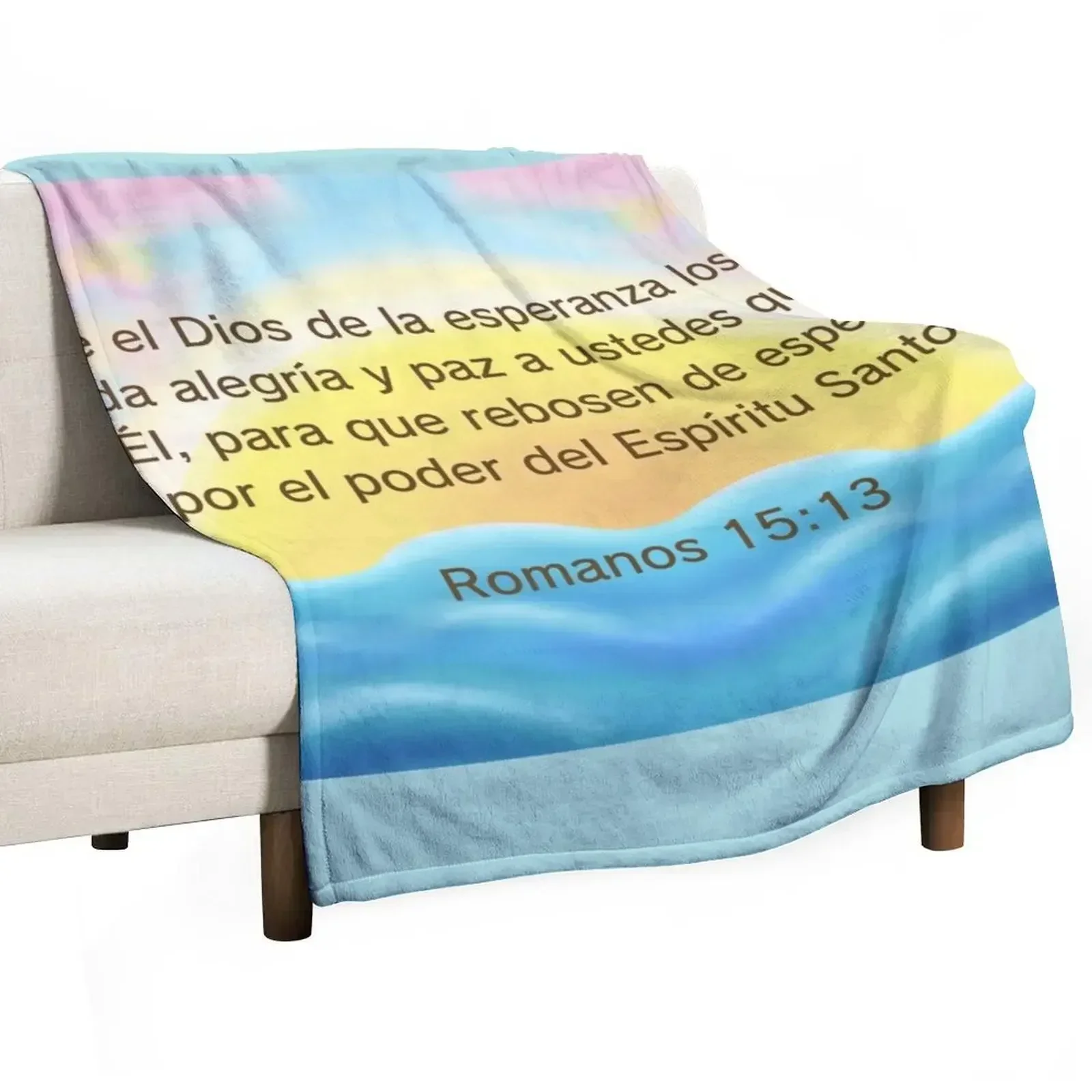 Alegre Colorida Puesta De Sol Con Versículo Bíblico Throw Blanket Nap Sofa Throw Comforter Blankets