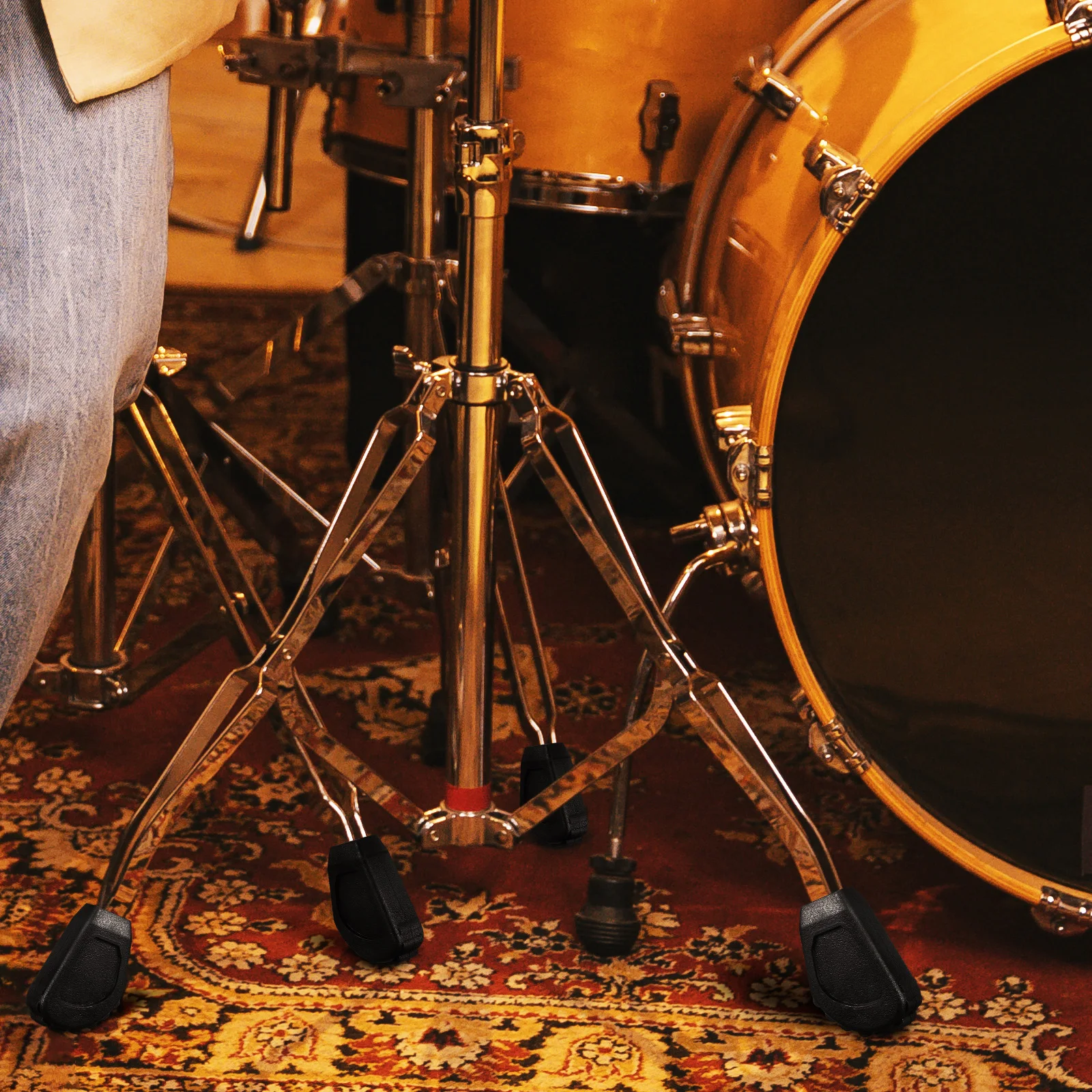 

6 pcs Rubber Feet Throne Pads Floor Protectors Drum Seat Leg Protectors For Percussion Instrument Rack Stands Drum Kit