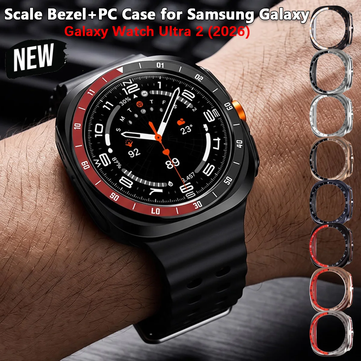 PC Case For Samsung Galaxy Watch Ultra 2 2026 Scale Bezel Screen Protector Hard For Galaxy Watch Ultra2 Cover Accessories