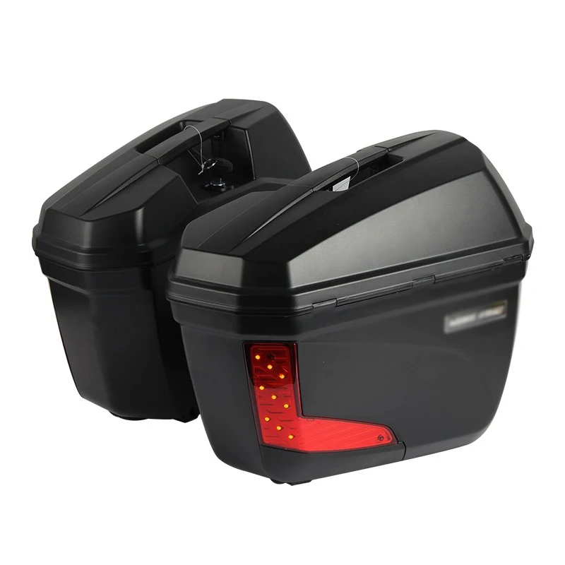 The V36 motorcycle side box is waterproof and durable, with a quick-release structure and comes with a side frame as a gift