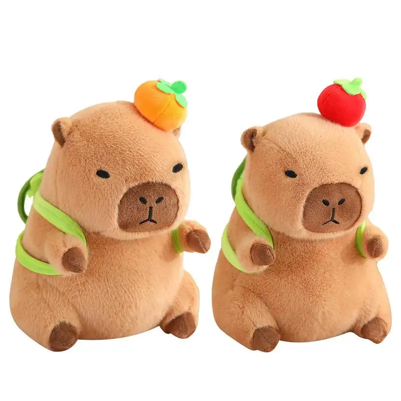 Capybara Stuffed Animal Capybara Plushie Toys Carrying A Turtle Bag Cute Novelty Stuffed Animals Doll Pillow For Birthday