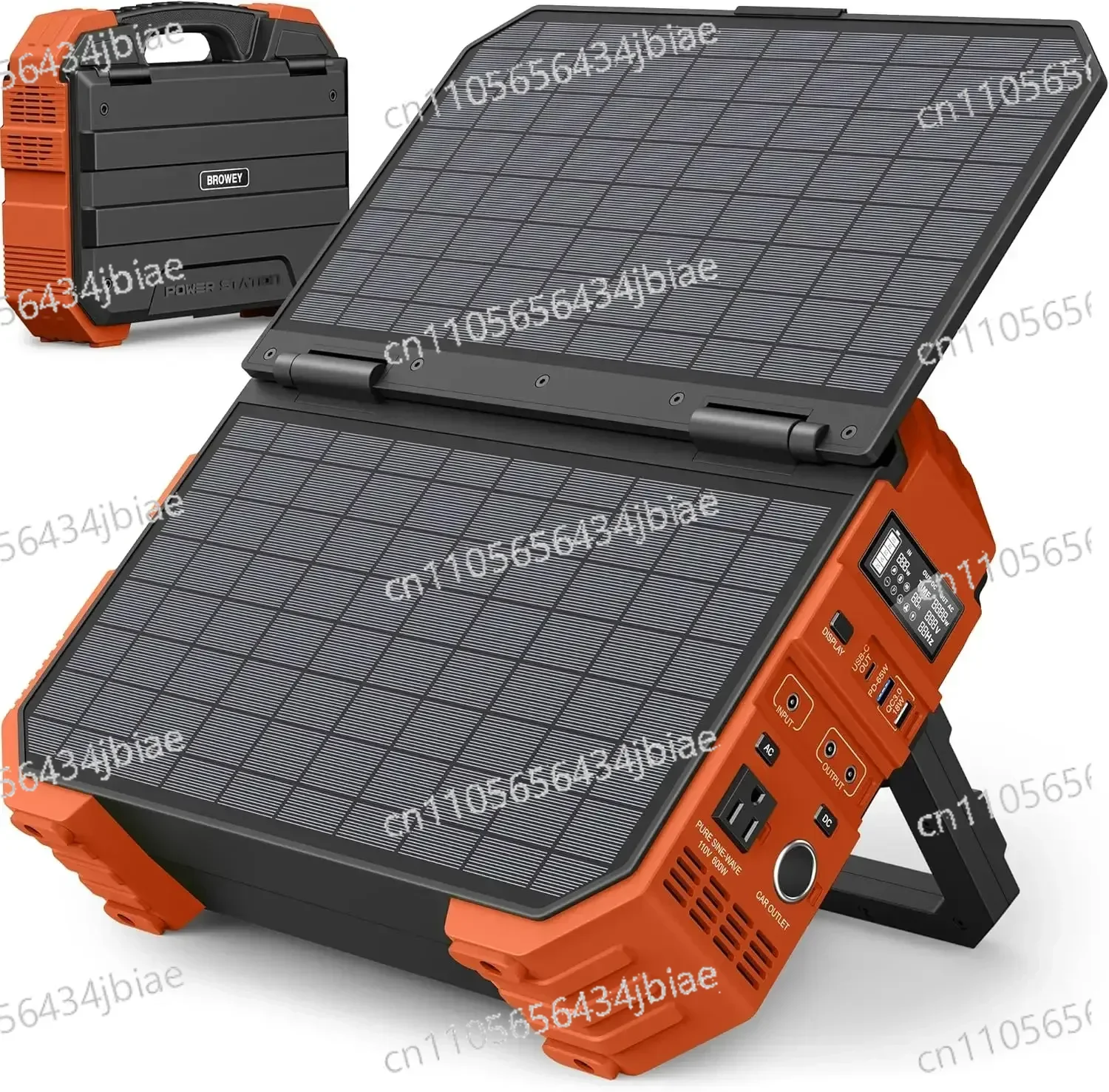 tt Portable Power Station with Built-in Solar Panel LiFePO4 Battery Pack Solar Generator for Outdoor Camping RV Travel