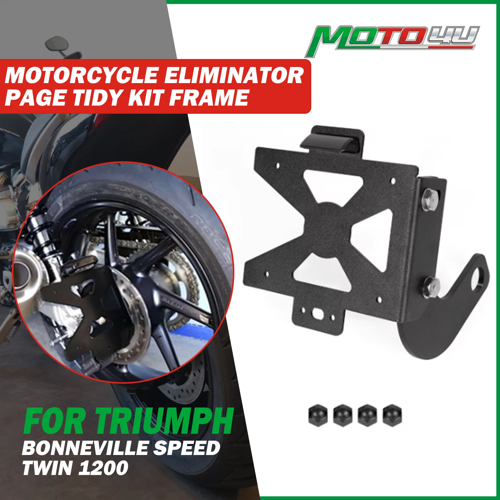 

For Triumph Bonneville Speed Twin 1200 Motor License Plate Holder Side Eliminator Page Tidy Kit License Plate Frame With Light