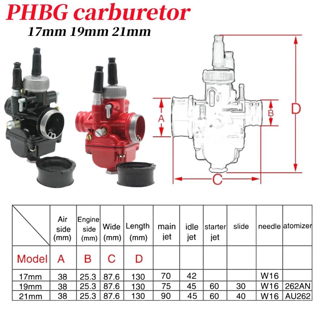 Piaggio Pitbike Motorcycle dellorto Phbg Ds  puch carburetor 17 19 21mm Carb Puch Jog50 Adult Gasoline Motorcycles Best Sell