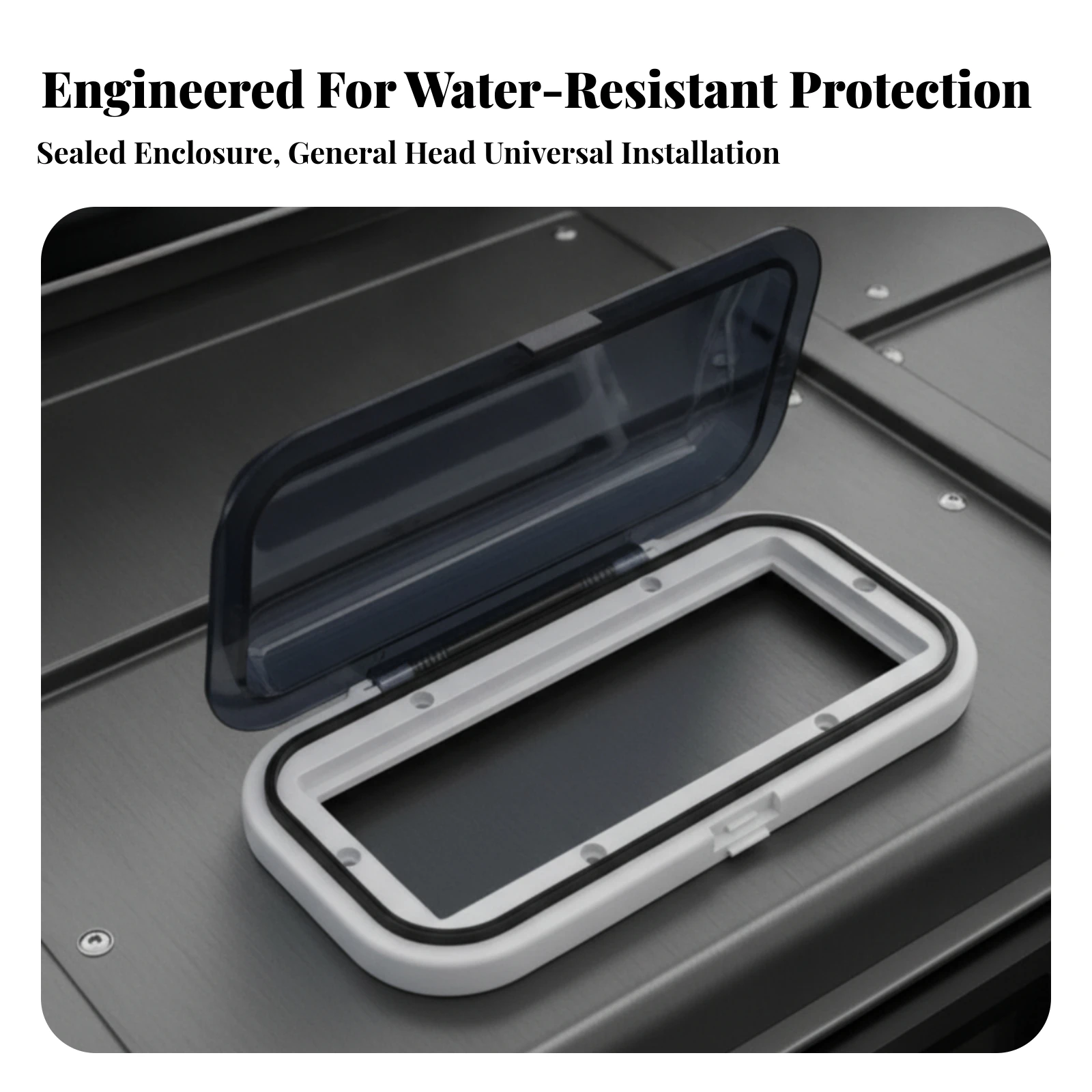 Marine Radio Cover with Flip-up Lid Tinted Waterproof Boat Player Cover Splash Guard with Translucent Lid Low-Profile