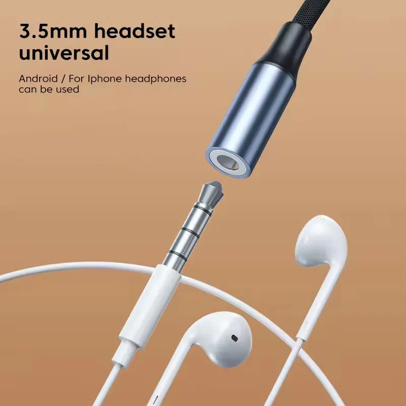 Type-C to 3.5mm Headphone Adapter | Compact and Portable, USB-C to 3.5 mm connector