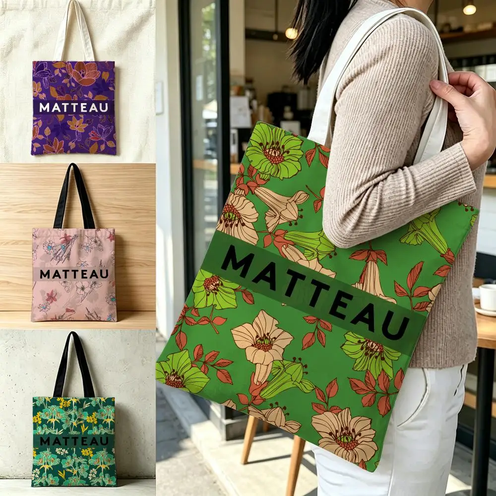Trendy Designer Print Canvas Tote Bag fashion Matteau Storage Bags Shoulder Bag Outfit Accessory Shopping Handbag