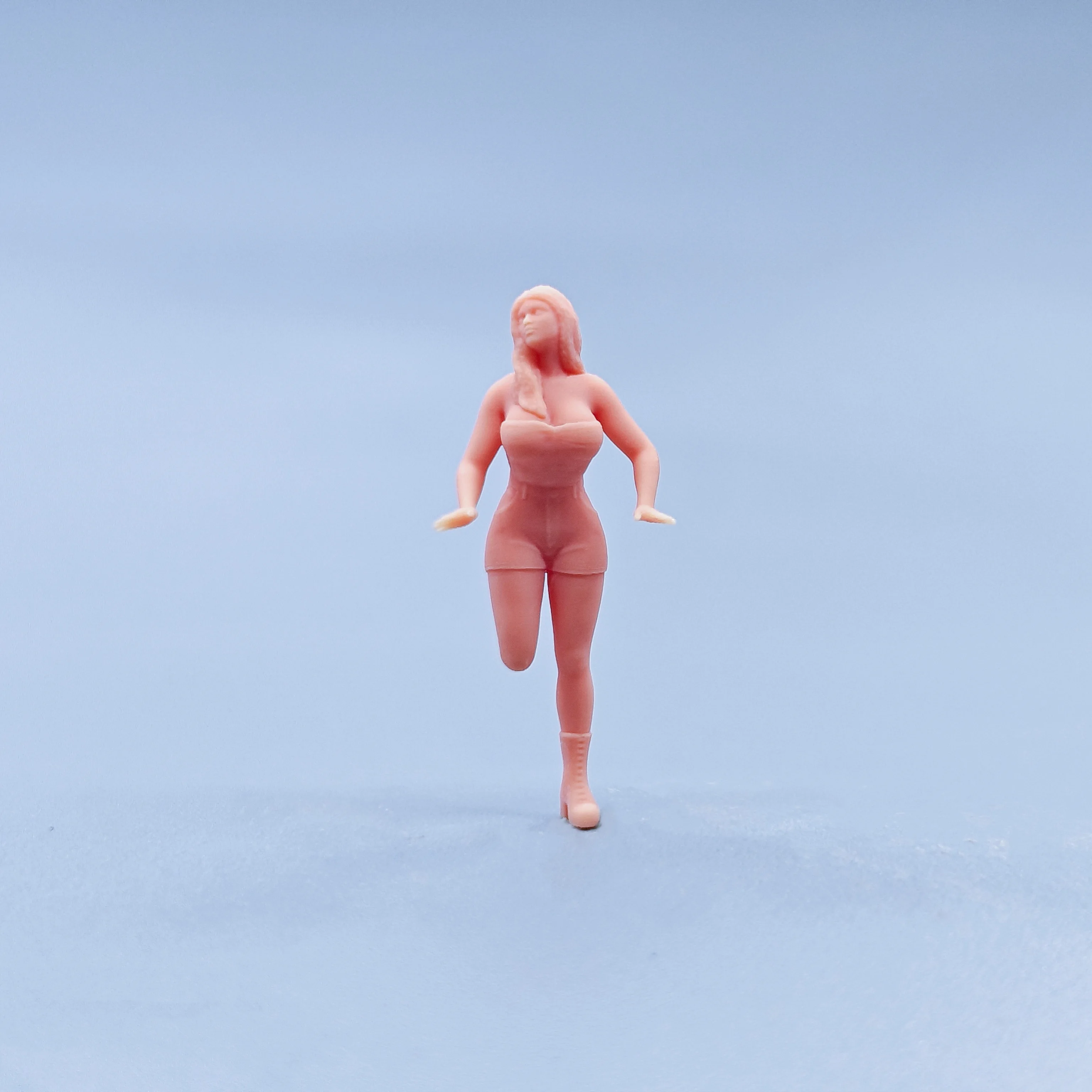 1/64 Figuren, Maßstabmodell, Kunstharz, verspielte Schönheit, die den Himmel anblickt, ungefärbte Miniaturen, Diorama, handbemalt, D723