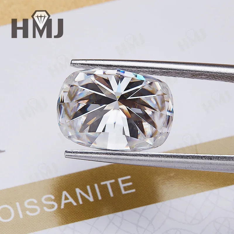 Moissanit-Losesteine, länglicher Kissen-Schliff, D-Farbe, VVS1, 3 Karat, diamanttester-zertifiziert, für Schmuckherstellung, Materialien im Großhandel – Detail 10