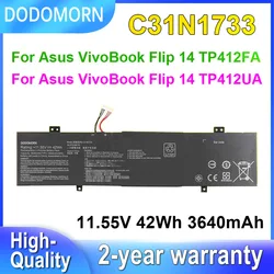 DODOMORN 11.55V 42Wh C31N1733 Laptop Battery For Asus VivoBook Flip 14 TP412UA TP412FA Series 0B200-02970000 0B200-02970100