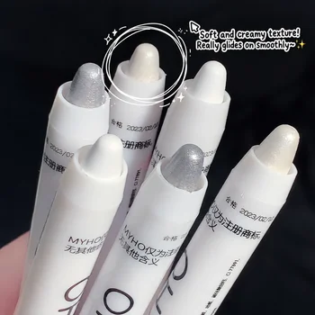 1pc Shimmering Highlight Stick, Glitter White Eyeshadow Pencil for Bright Eyes, Dazzling…
