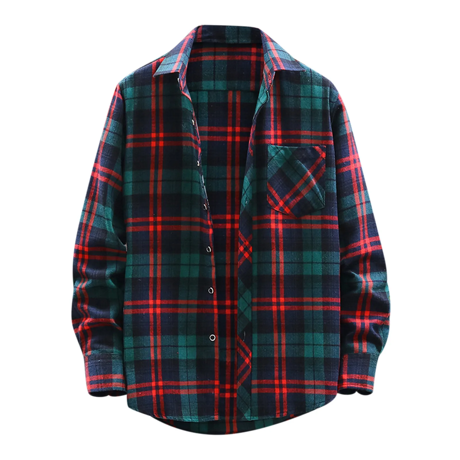 Men Clothing 2024 Fashion Spring Summer Autumn Casual Plaid Long Sleeve Shirt Retro Youth Casual All-match Top Men Shirt Coat