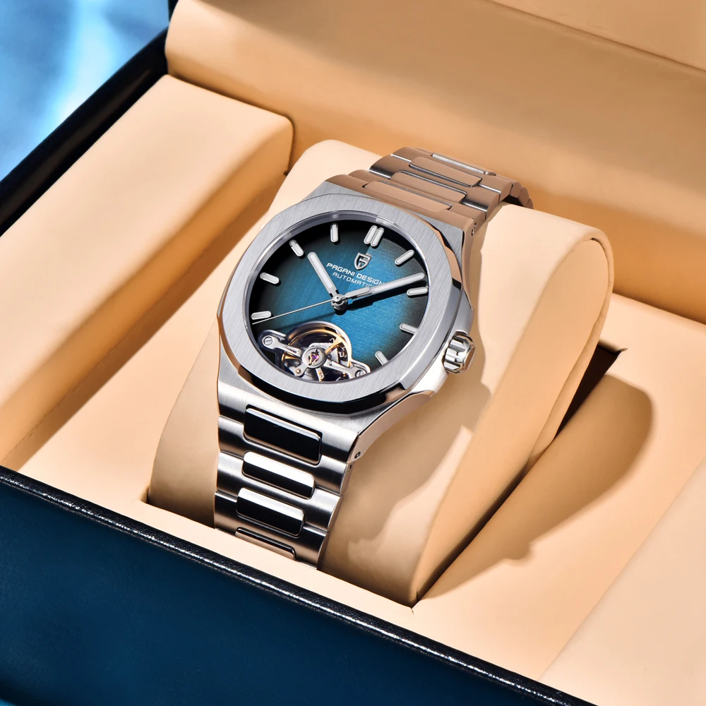 PAGANI DESIGN 2025 nuovo orologio da uomo meccanico automatico di lusso orologio da uomo luminoso cavo in vetro zaffiro orologio da uomo impermeabile
