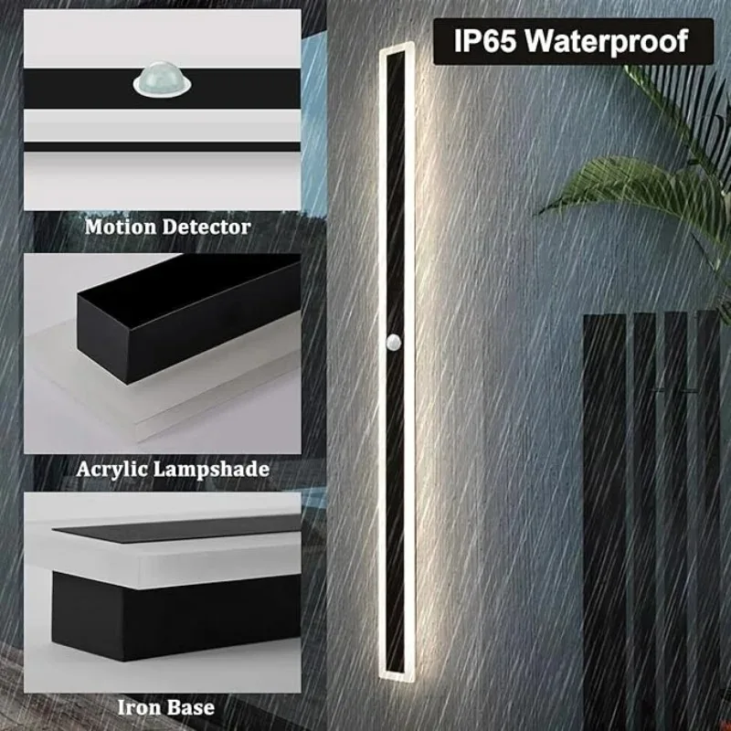 

Outdoor wall lamp with motion sensor 110-240V IP65 waterproof porch lamp LED long garden lamp villa garage lighting fixture