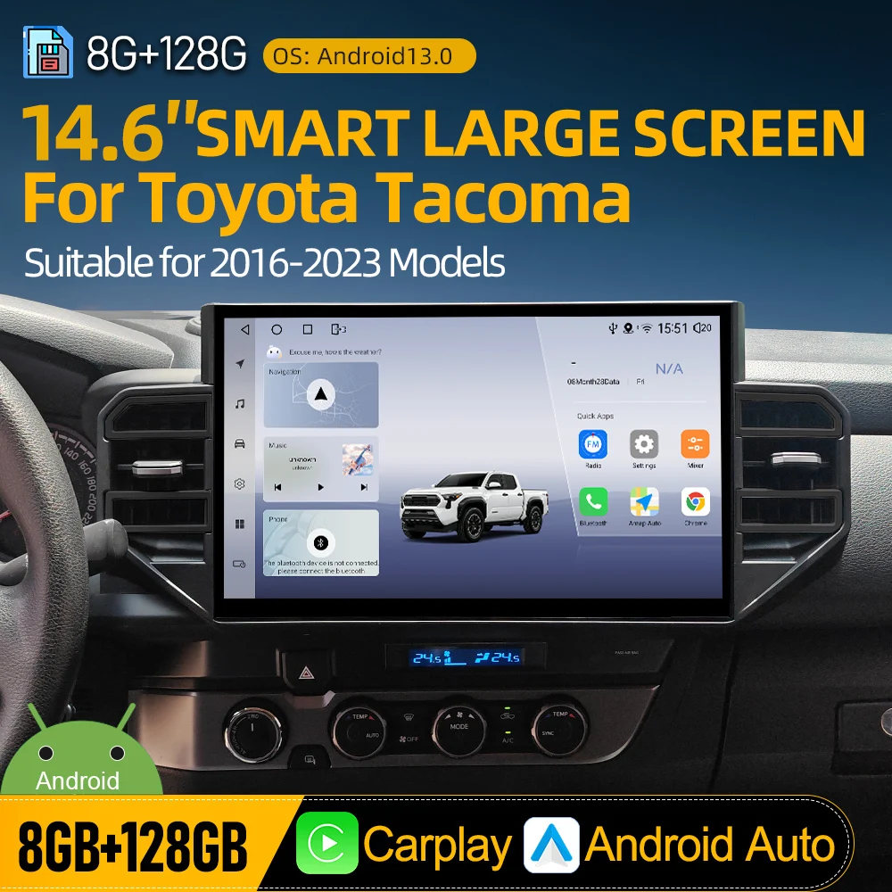 S 14.6 Inch Wireless Android Auto Head Unit For Toyota Tacoma 2016‑2023 Car Radio GPS Navi Multimedia Video Player Touch Screen