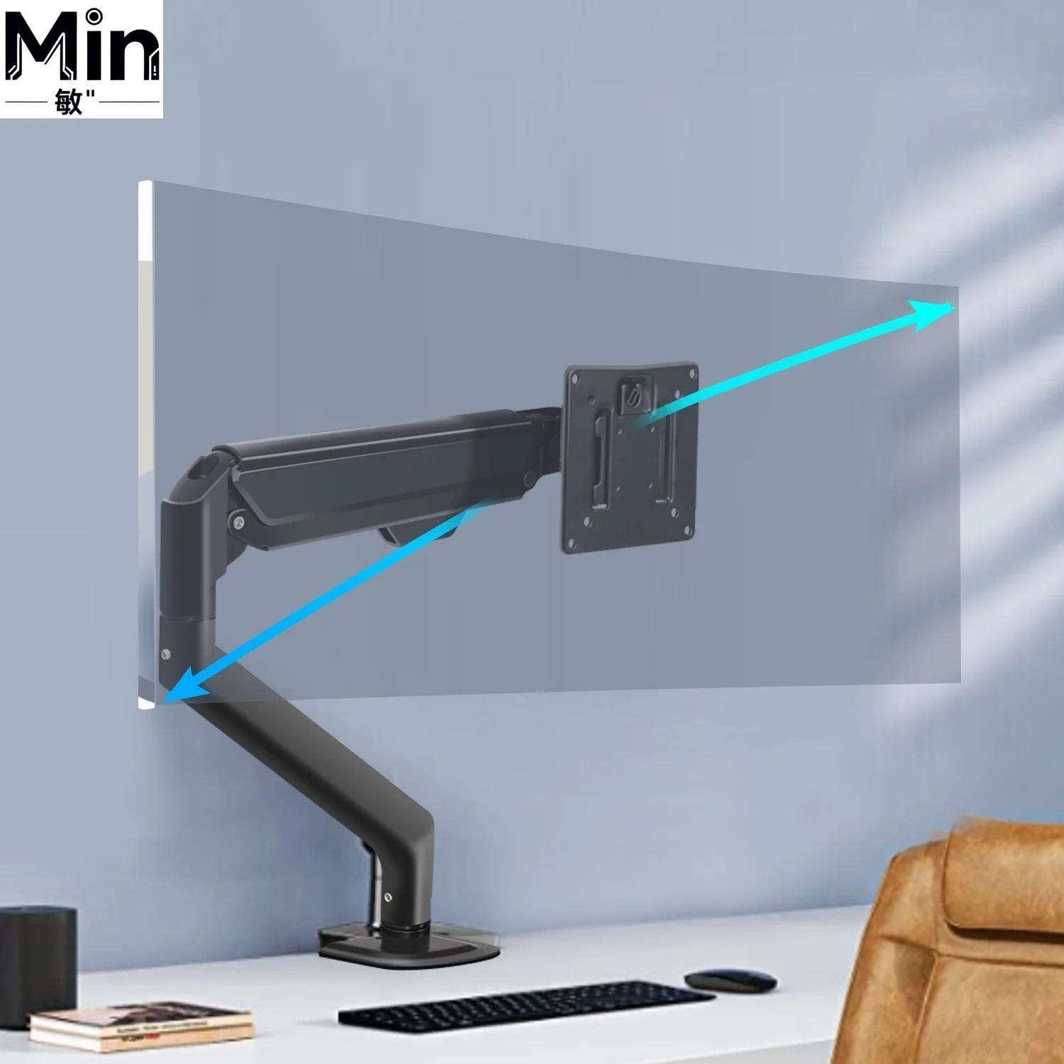 17-49 Inch Spring Desktop Arm Holder Adjustable Stand Base for LCD LED TV and Computer VESA Compatible Local