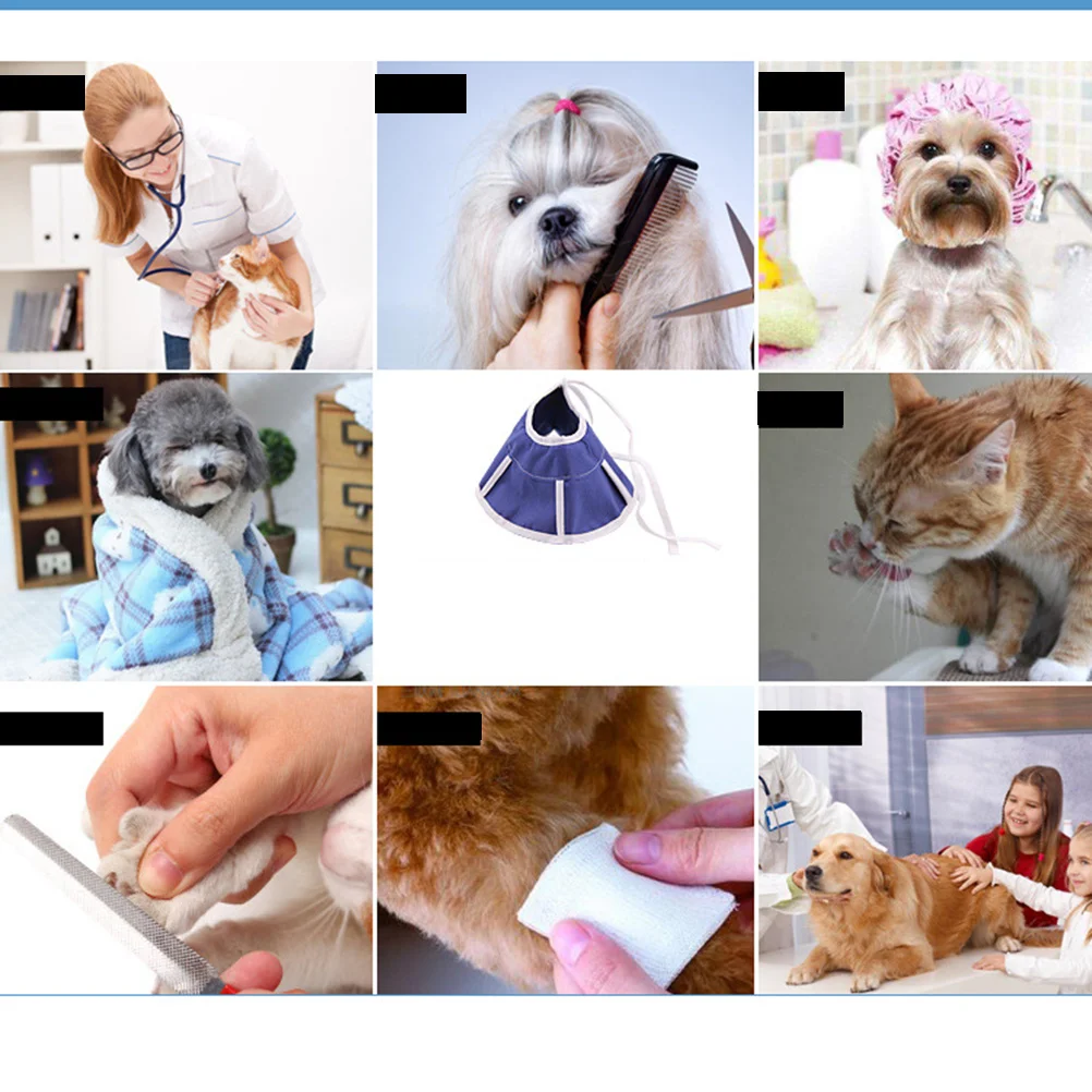 

Non-Woven Fabric Cat Elizabeth Collar Lightweight Breathable Anti-Biting Pet Collar for Surgery Recovery Adjustable