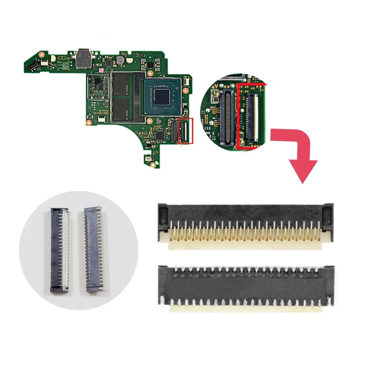 New Electronics 5pcs 43pin LCD FPC Connector Female Socket Motherboard Display Screen Flex Cable Clip Ribbon Connector for
