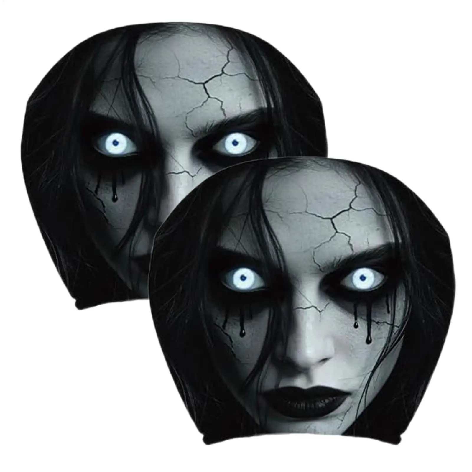 Halloween Funny Scary Headrest Cover Decoration Accessories Hilarious Car Headrest Protector for Men Women Family Friends