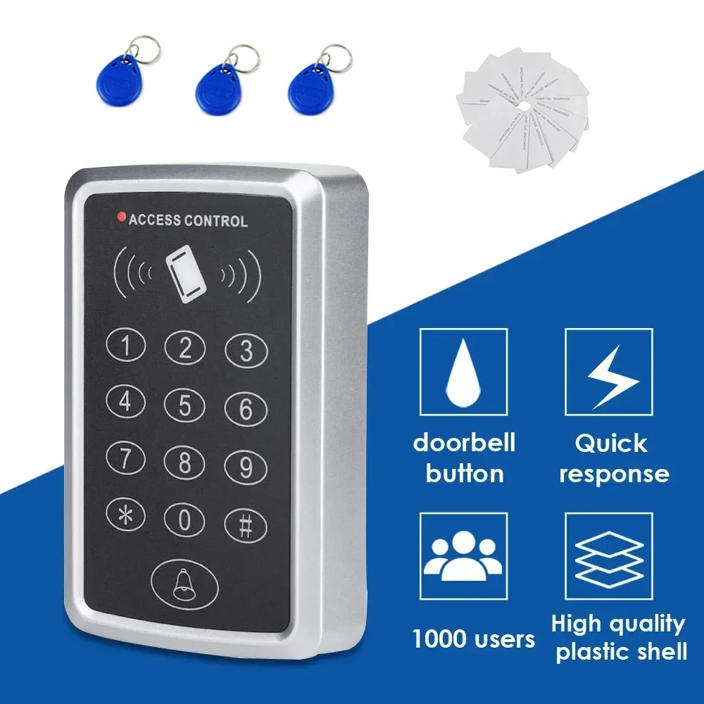 Access Controller 125KHz RFID Access Control Keypad Waterproof Rainproof Cover digital panel Card Reader Door Lock System