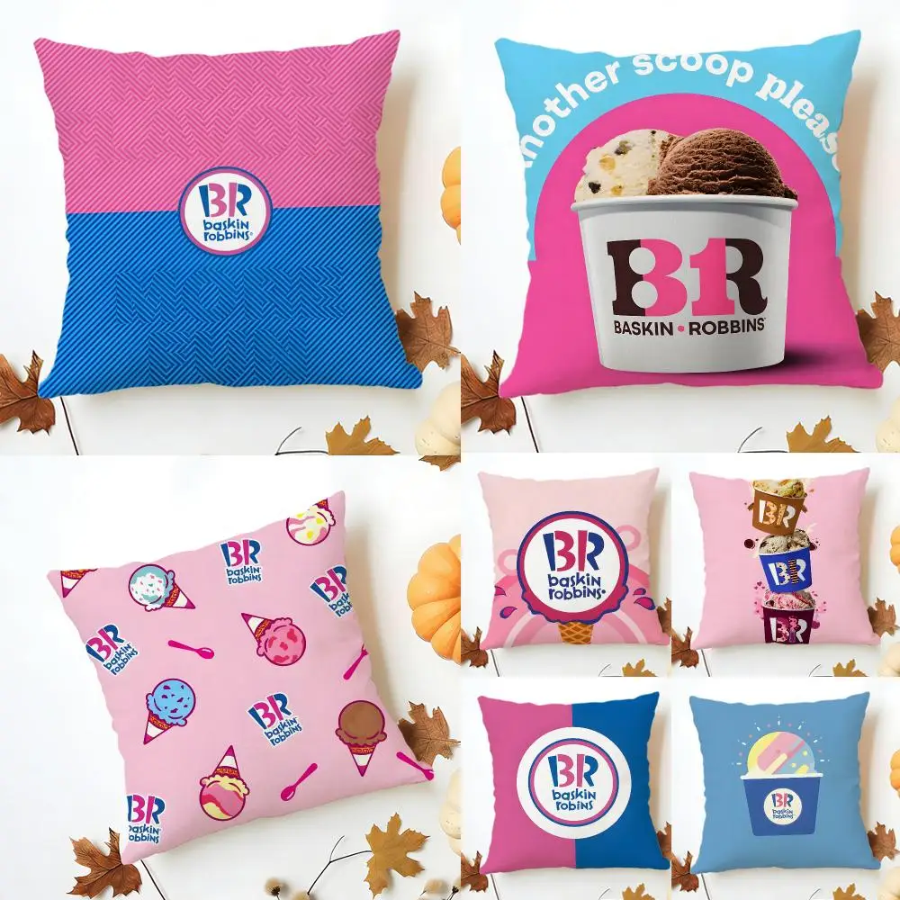 Sweet Creamy Delicious Baskin Robbins Cushion Cover Sofa Home Decor Living Room Accessory Holiday House Cushion Shell