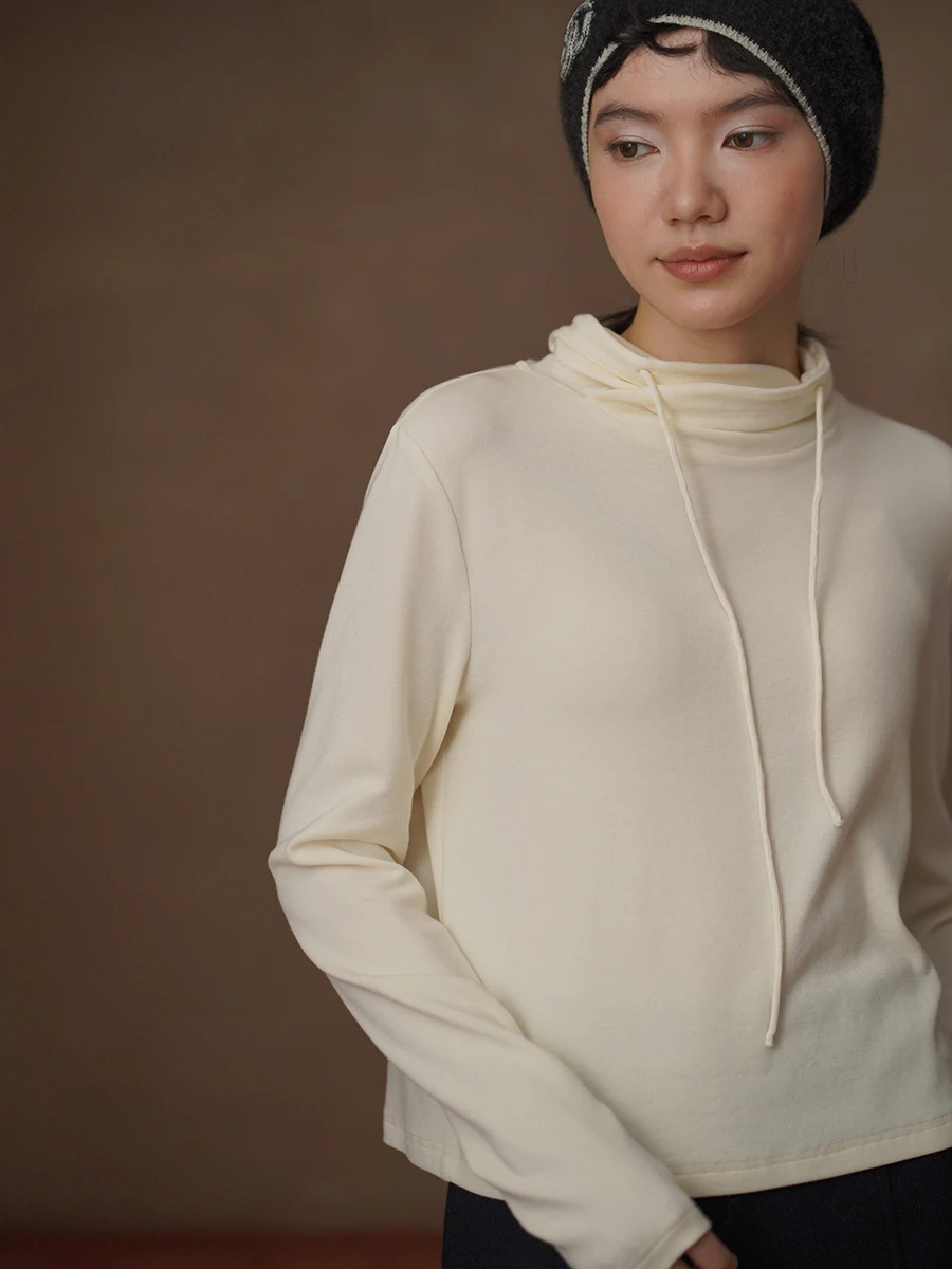 

Warm Basic Layering High Elastic Fit Cozy Ne Slimming Winter Top Hacikis Miss Teeth Long Sve Color T-irt